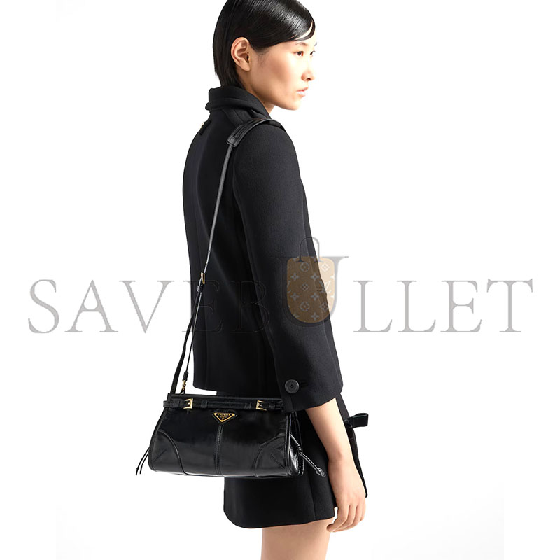 PRADA BONNIE SMALL LEATHER SHOULDER BAG 1BH215 (26*14*12cm)